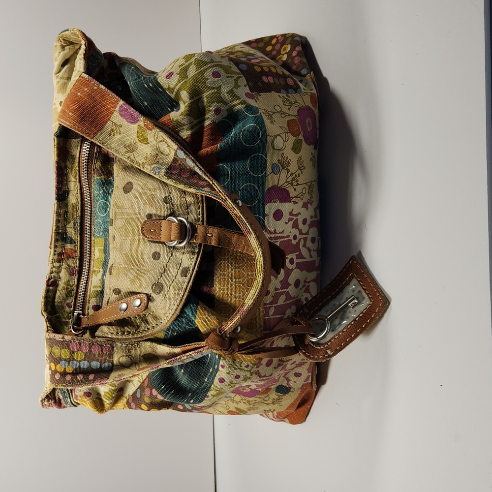 Fossil Canvas & Leather Handbag